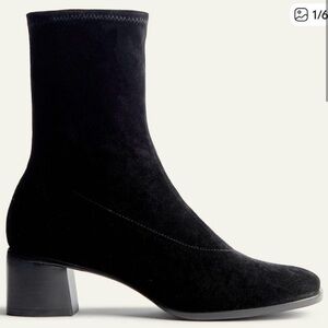 Reformation Louie Stretch Sock Bootie in Black Suede 7.5